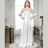 Fashion Puff Sleeve Tube Wedding Party Off Shoulder Dress Sai Feel